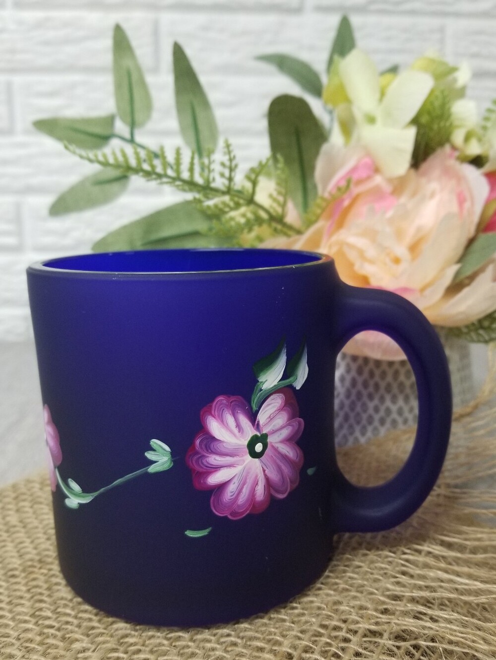 Hand Painted Cobalt Blue Mug